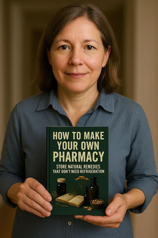 Woman holding How to Make Your Own Pharmacy guide.
